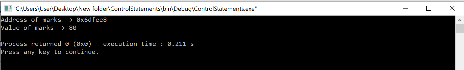 program to illustrate pointer use