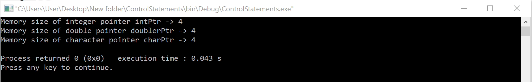 program to illustrate pointer use