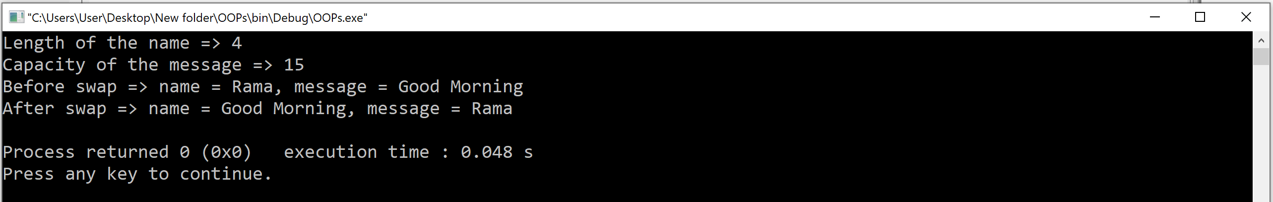 string handling program in c++