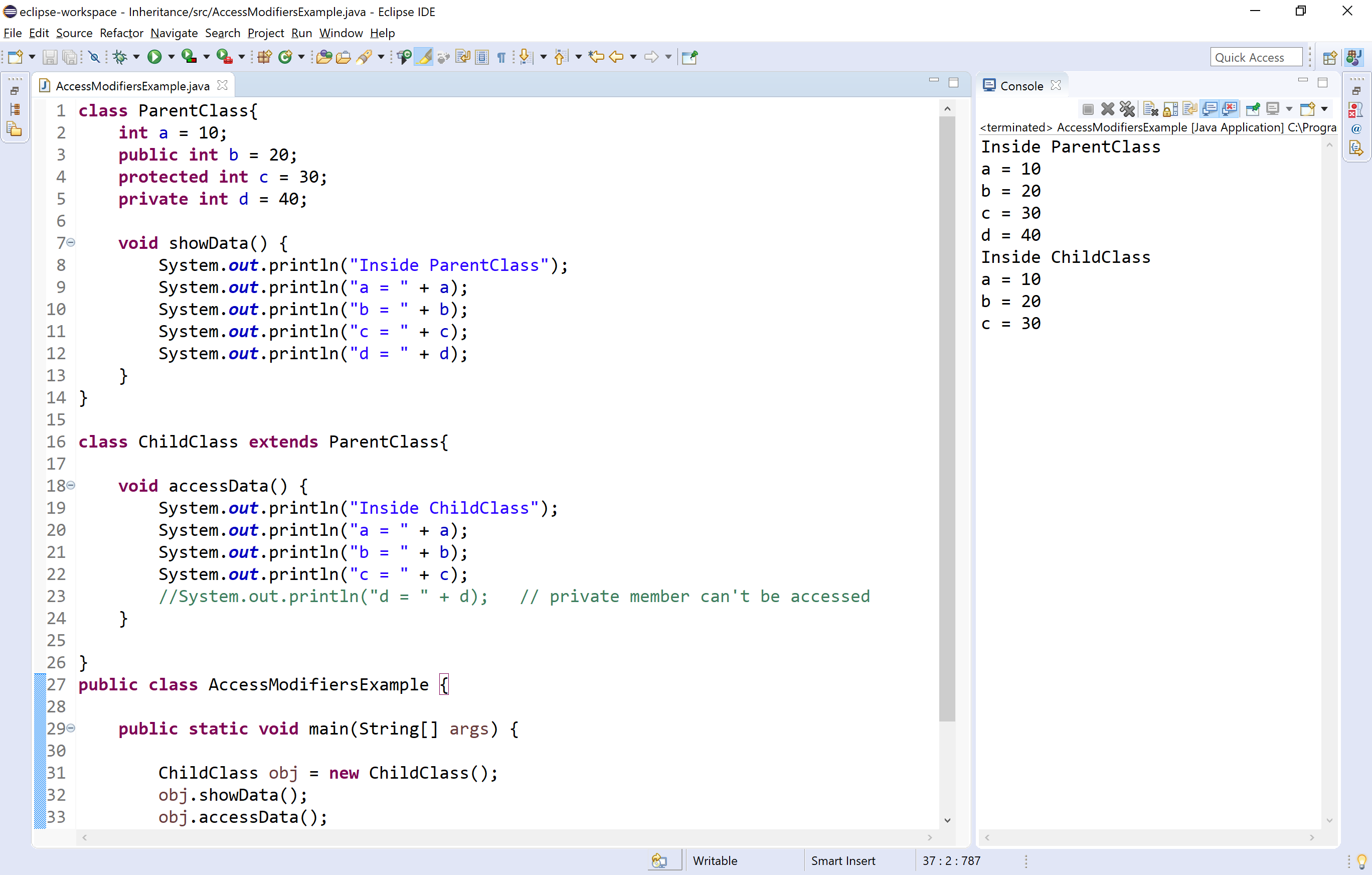 Java Tutorials Access Modofiers Specifiers Default Public 